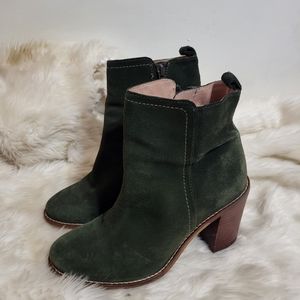 Seychelle Leather Suede Olive Green Boots Sz 8